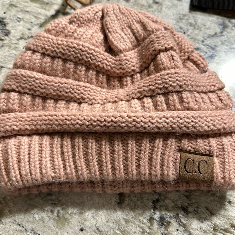 Rose gold beanie